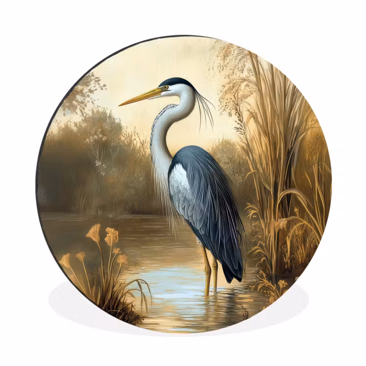 Wandcirkel - aluminium - Reiger - Water - Planten — 1