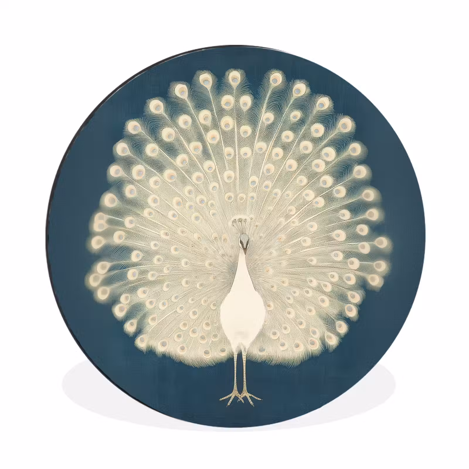 Wandcirkel - aluminium - Vogel - Blauw - Vintage — 1