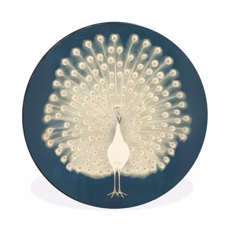Wandcirkel - aluminium - Vogel - Blauw - Vintage — 1