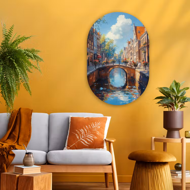 Muurovaal Glas – Stad - Gracht - Zon - Fietsen — 3