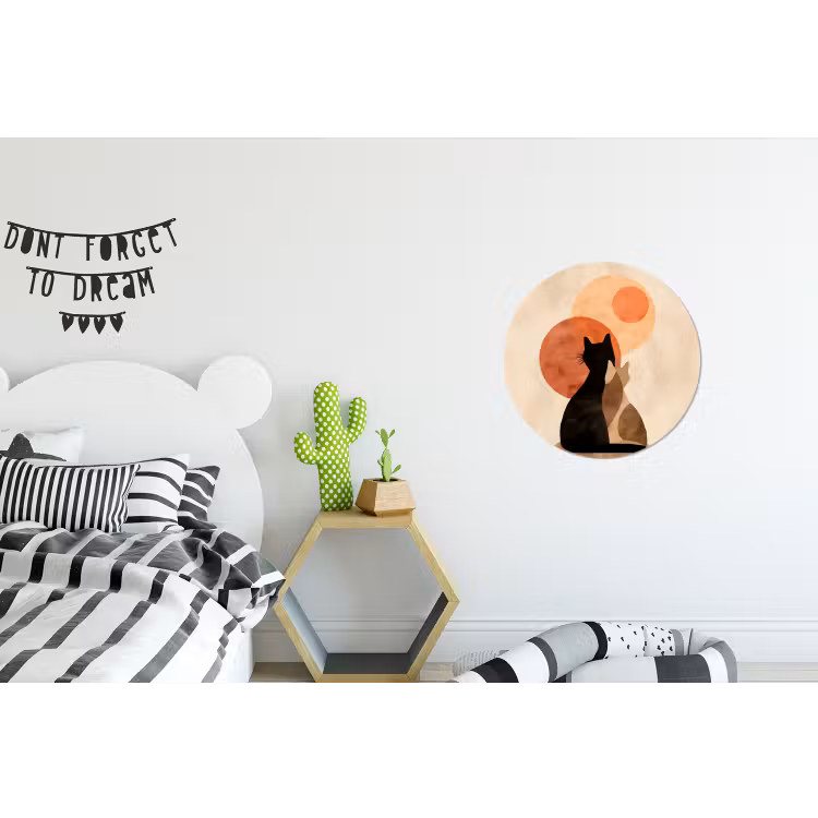 Wandcirkel - aluminium - Katten - Zwart - Abstract - Cirkels — 5