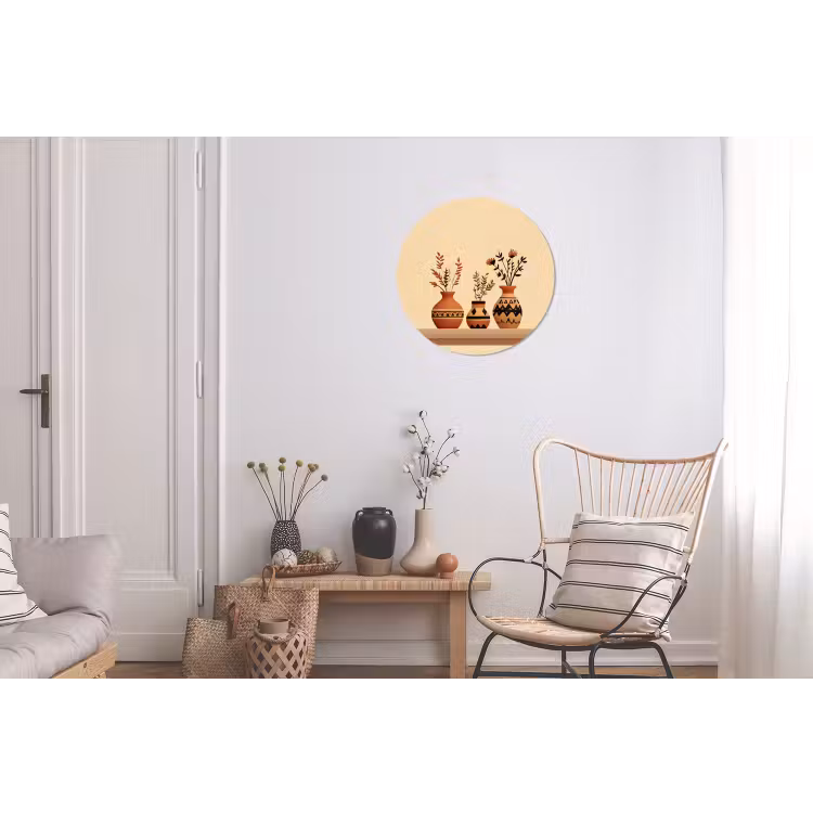 Wandcirkel - aluminium - Vazen - Bloemen - Bladeren - Minimalistisch — 2