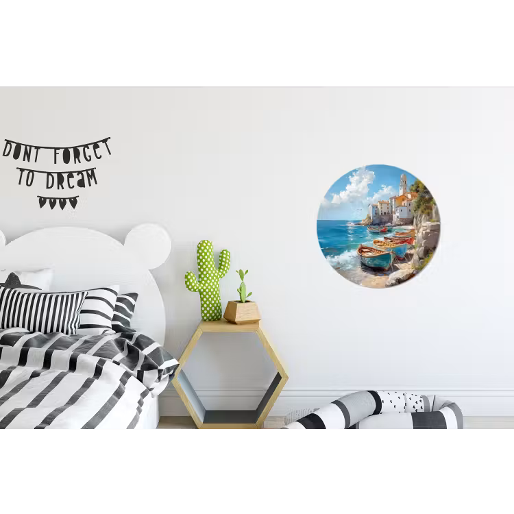 Wandcirkel Aluminium – Boten - Rotsen - Zee - Zon — 5