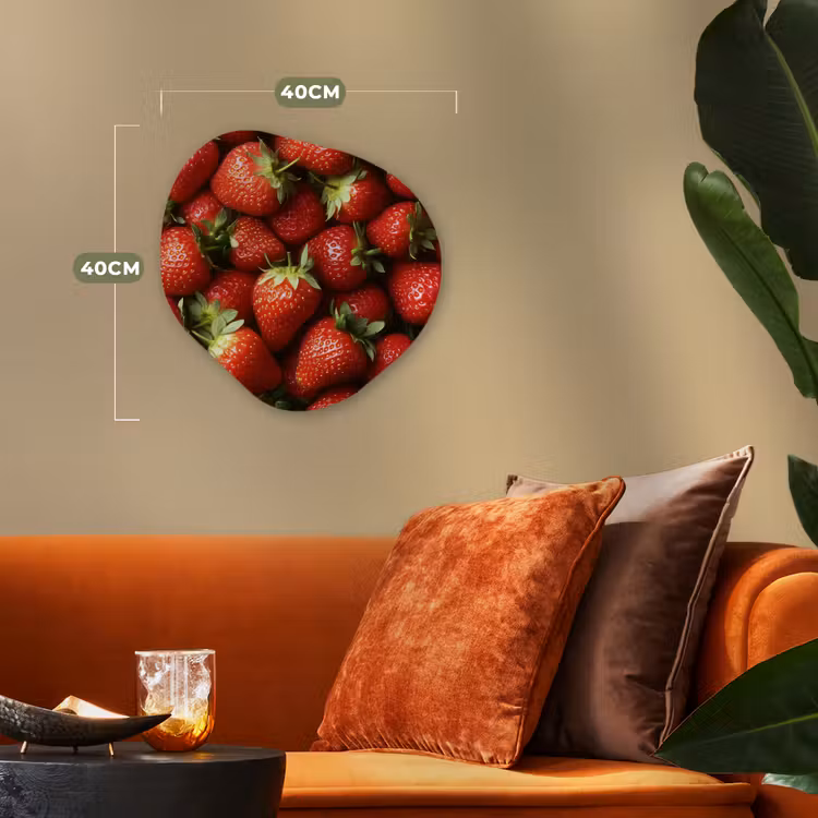 Organisch schilderij – Aardbei - Fruit - Rood — 4