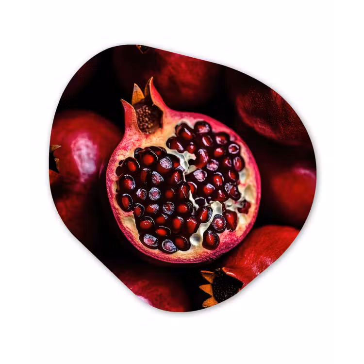 Organisch schilderij – Granaatappel - Rood - Fruit — 1