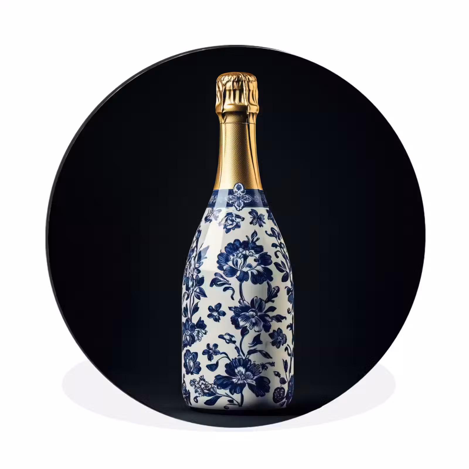 Wandcirkel - aluminium - Champagne - Bloemen - Goud - Chique — 1