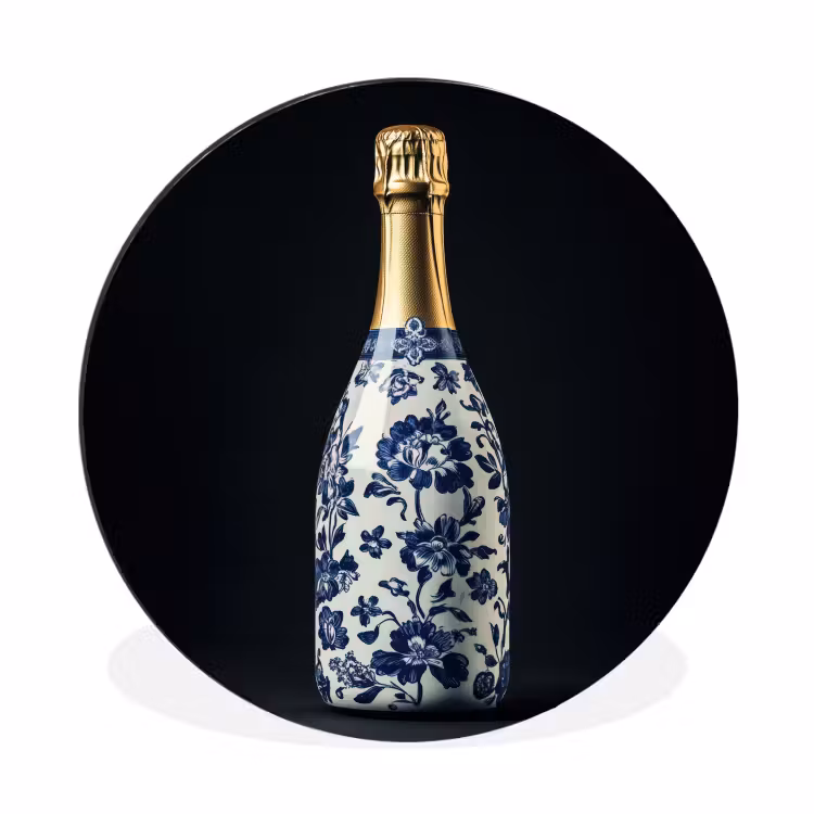 Wandcirkel - aluminium - Champagne - Bloemen - Goud - Chique