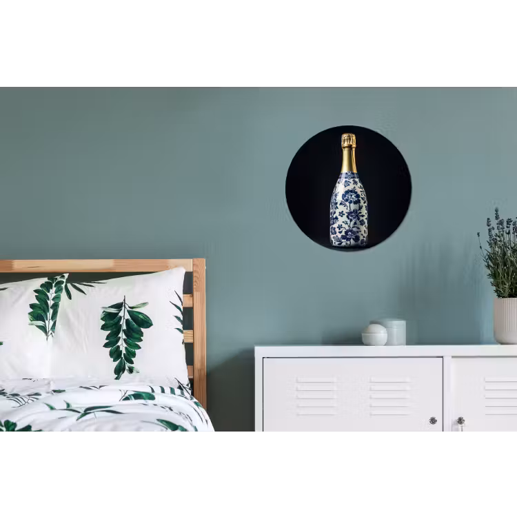 Wandcirkel - aluminium - Champagne - Bloemen - Goud - Chique — 4
