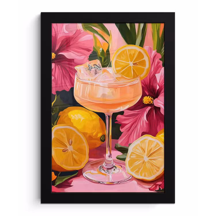 Poster met lijst - Drink - Bloemen - Yellow — 1