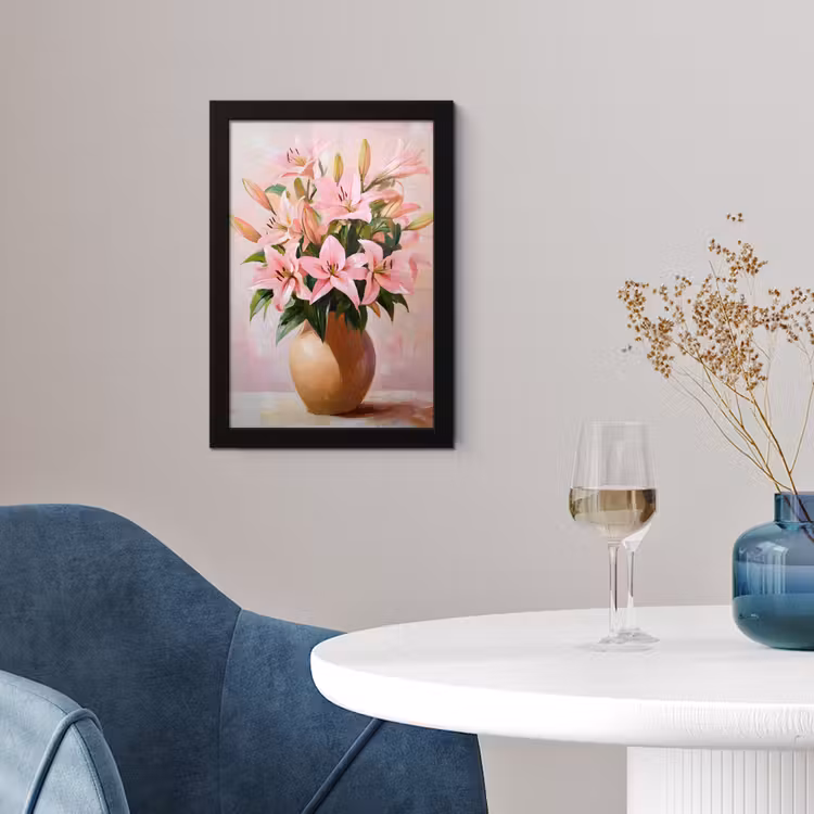 Poster met lijst - Vaas - Bloemen - Roze — 4