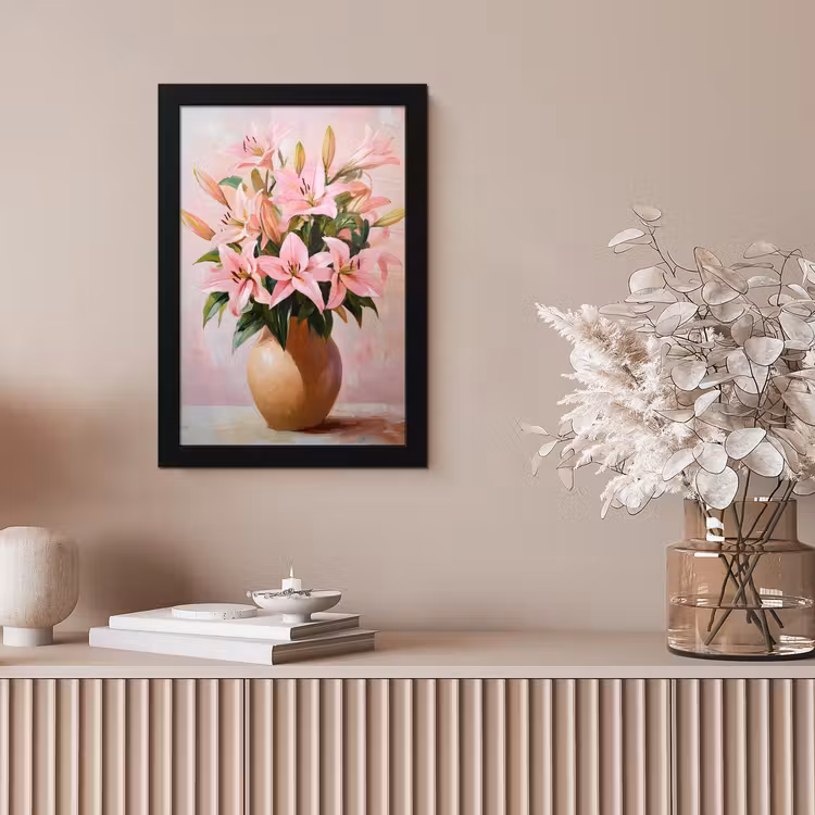 Poster met lijst - Vaas - Bloemen - Roze — 5