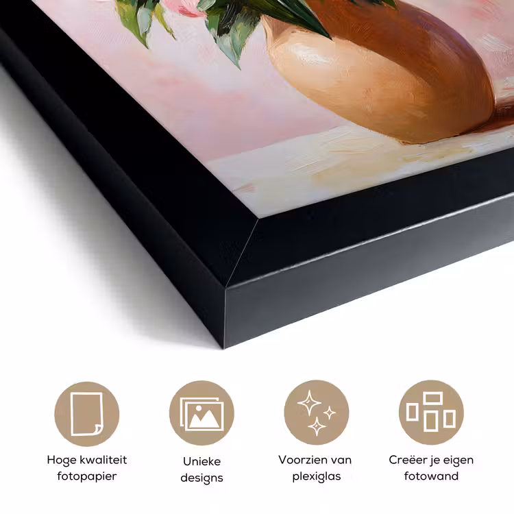 Poster met lijst - Vaas - Bloemen - Roze — 6
