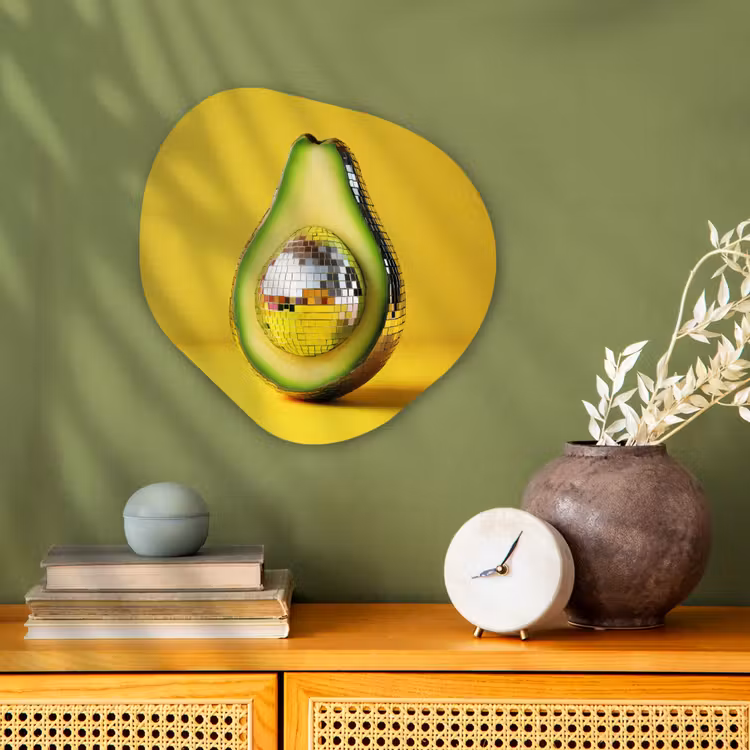 Organische - vormen - aluminium - Avocado Discobal Geel — 2