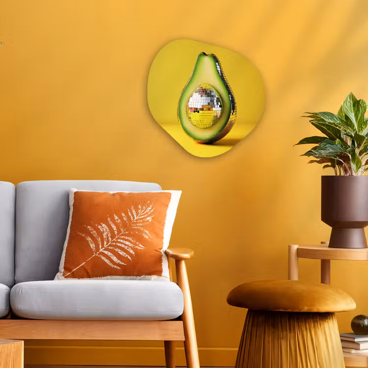 Organische - vormen - aluminium - Avocado Discobal Geel — 3
