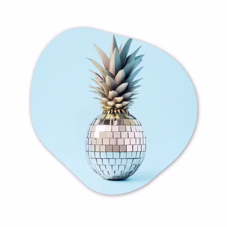 Organische - vormen - aluminium - Ananas Discobal Lichtblauw