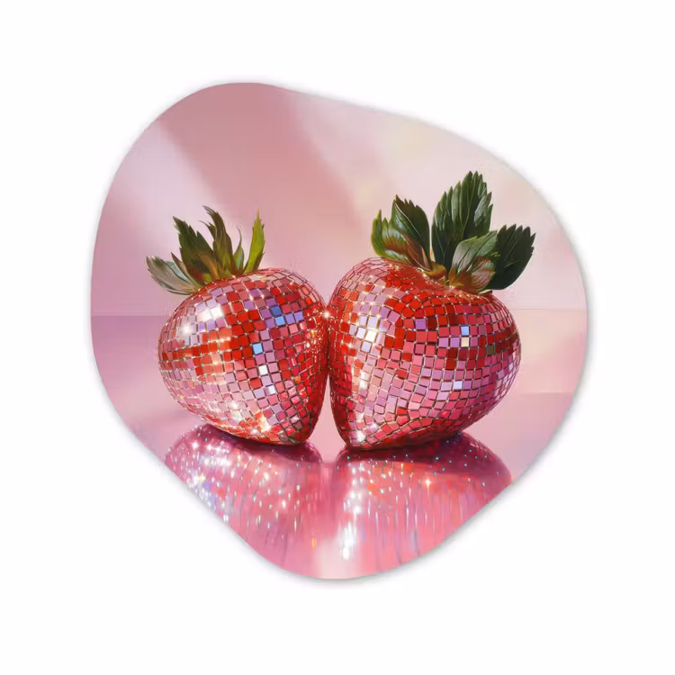 Organische - vormen - aluminium - Discobal Aardbeien Roze