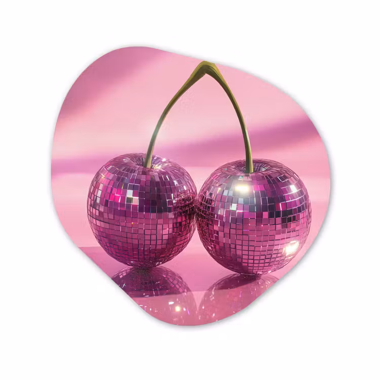 Organische - vormen - aluminium - Roze Discobal Kersen
