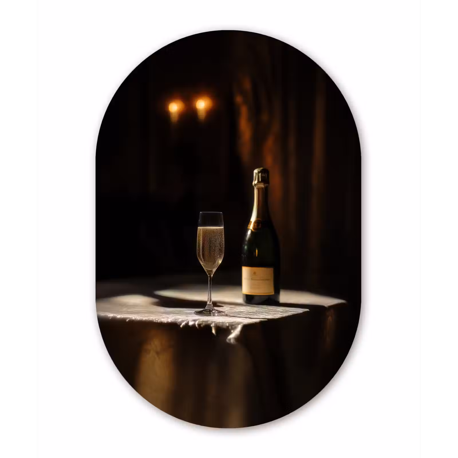 Muurovaal Glas – Prosecco - Bubbels - Sfeervol - Drank — 1