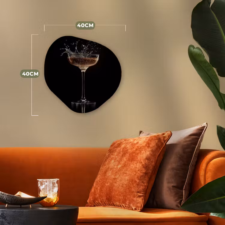 Organisch schilderij – Cocktail - Zwart - Spetters - Glas — 4