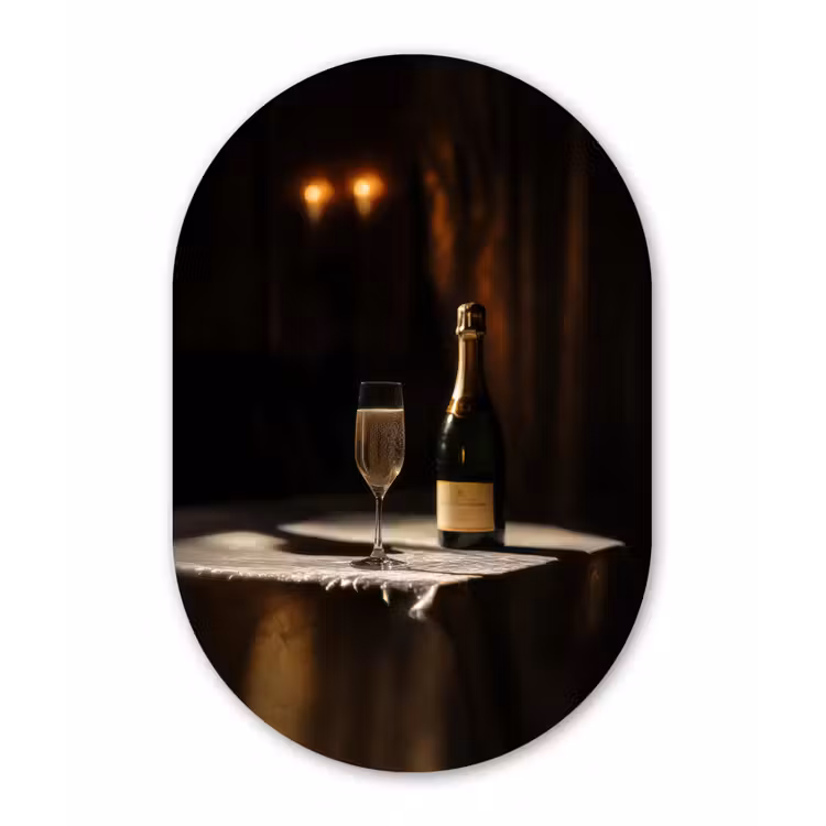 Muurovaal Glas – Prosecco - Bubbels - Sfeervol - Drank — 1