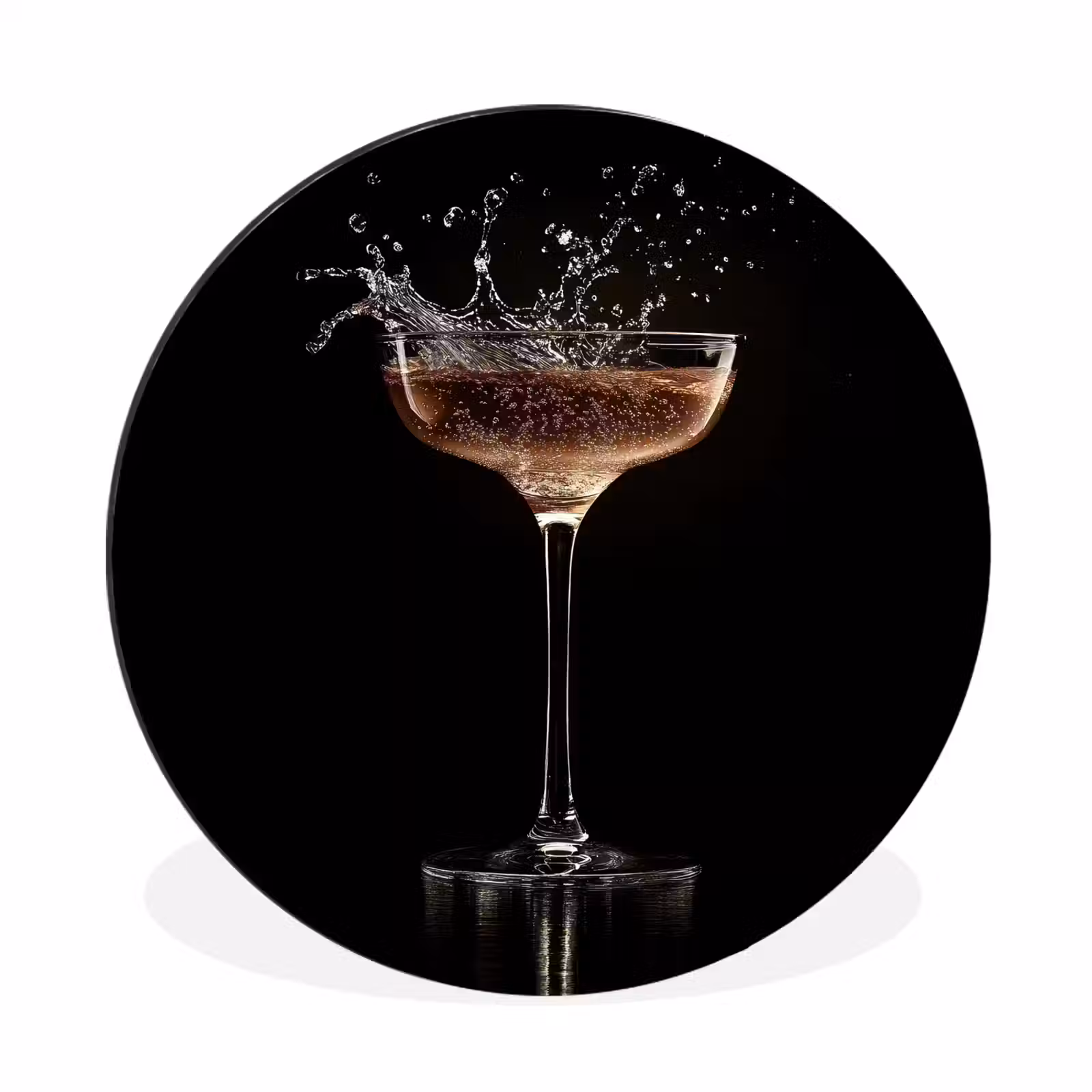 Wandcirkel - aluminium - Cocktail - Zwart - Spetters - Glas — 1
