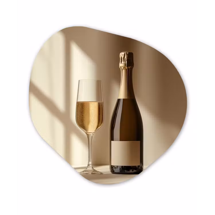 Organisch schilderij – Champagne - Beige - Schaduw - Bubbels — 1