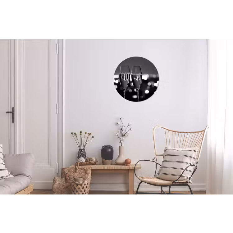 Wandcirkel - aluminium - Bubbels - Proosten - Champagneglazen - Stadslichten — 2