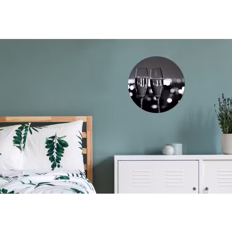 Wandcirkel - aluminium - Bubbels - Proosten - Champagneglazen - Stadslichten — 4