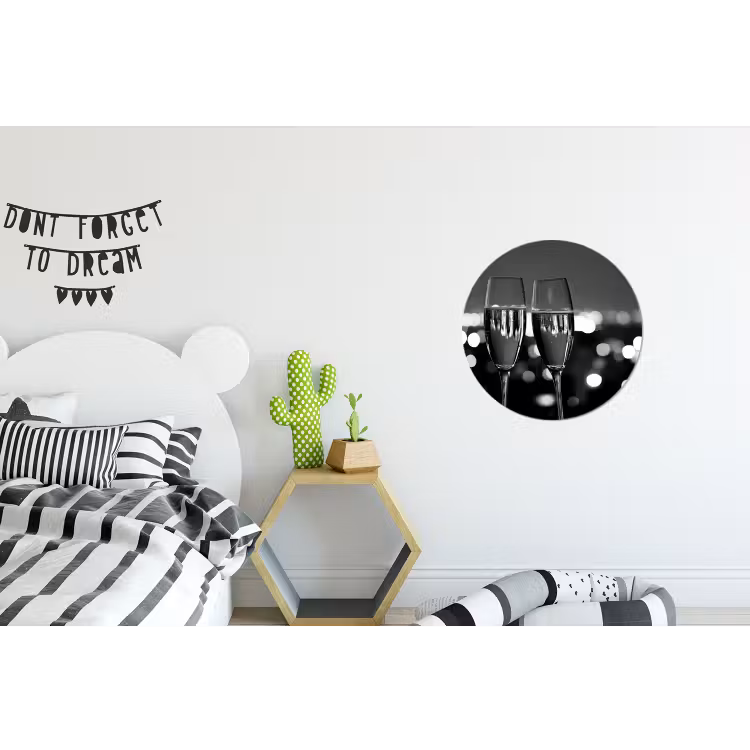 Wandcirkel - aluminium - Bubbels - Proosten - Champagneglazen - Stadslichten — 5