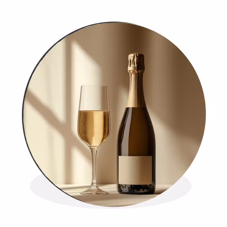 Wandcirkel - aluminium - Champagne - Beige - Schaduw - Bubbels — 1