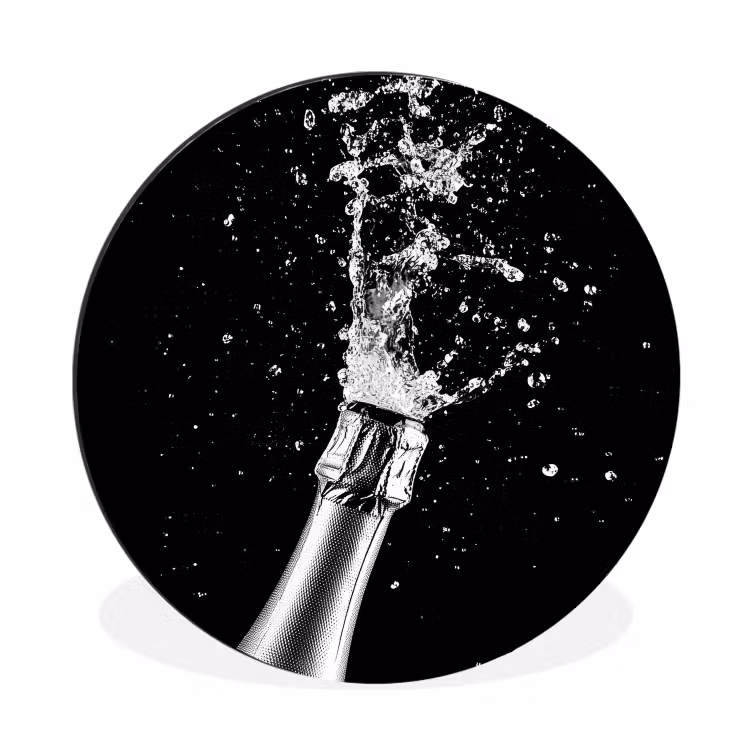 Wandcirkel - aluminium - Champagne - Zwart - Spetters - Popping — 1