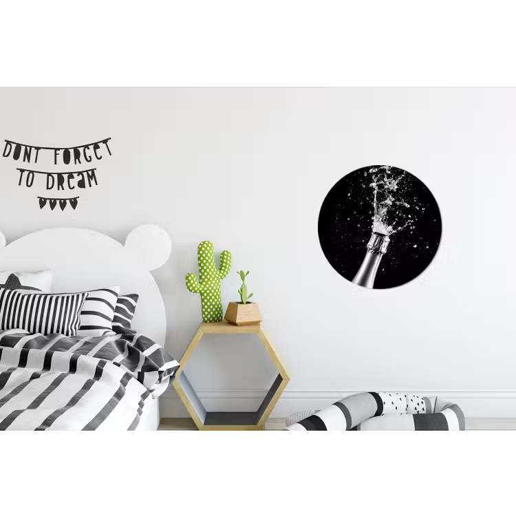 Wandcirkel - aluminium - Champagne - Zwart - Spetters - Popping — 5