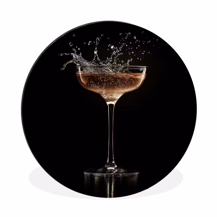 Wandcirkel - aluminium - Cocktail - Zwart - Spetters - Glas — 1