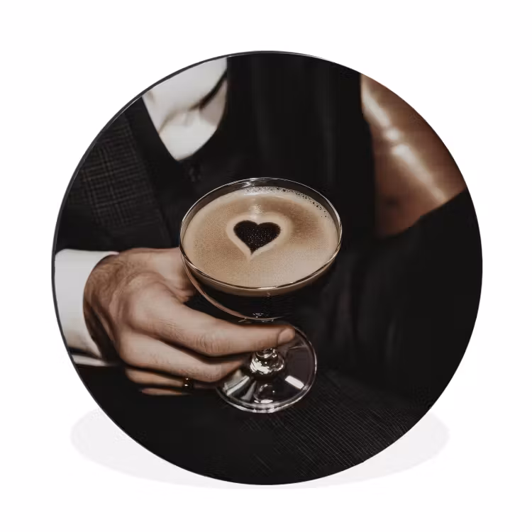Wandcirkel - aluminium - Hartje - Cocktail - Espresso Martini - Hand — 1