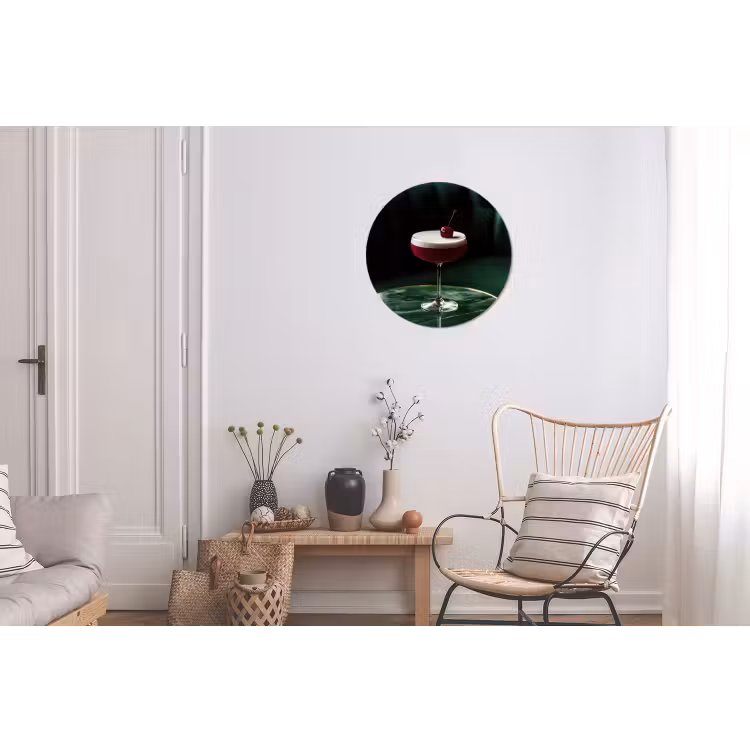 Wandcirkel - aluminium - Kers - Cocktail - Rood - Marmer — 2