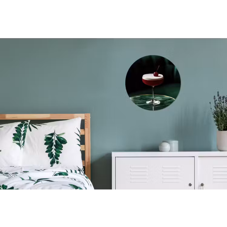 Wandcirkel - aluminium - Kers - Cocktail - Rood - Marmer — 4