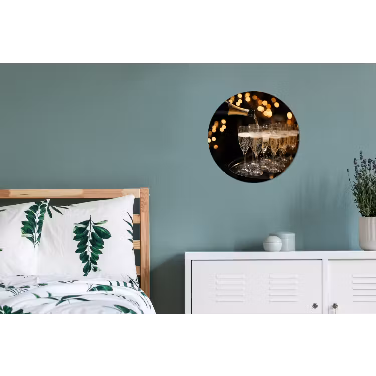 Wandcirkel - aluminium - Lichtjes - Champagne - Glazen — 4