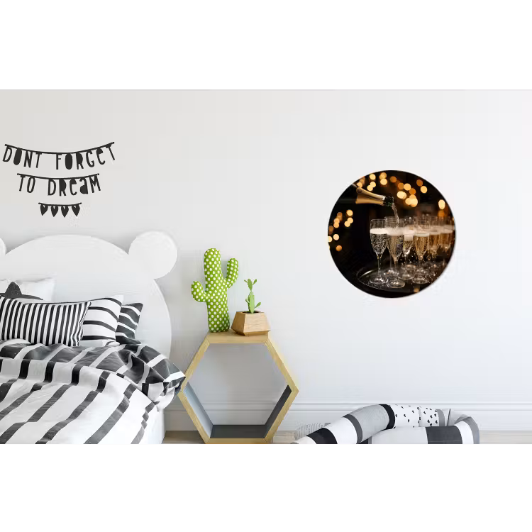 Wandcirkel - aluminium - Lichtjes - Champagne - Glazen — 5