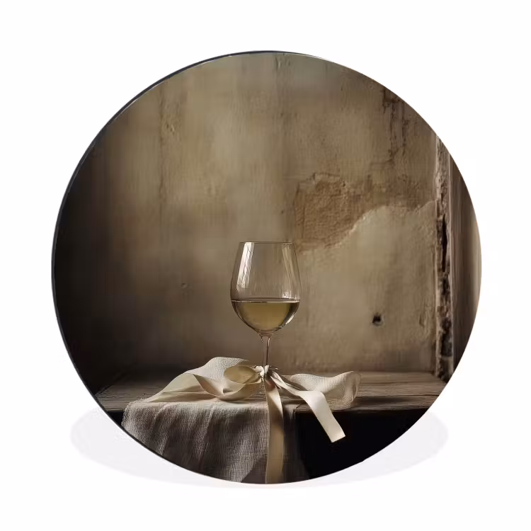 Wandcirkel - aluminium - Strik - Beige - Witte - Wijn — 1