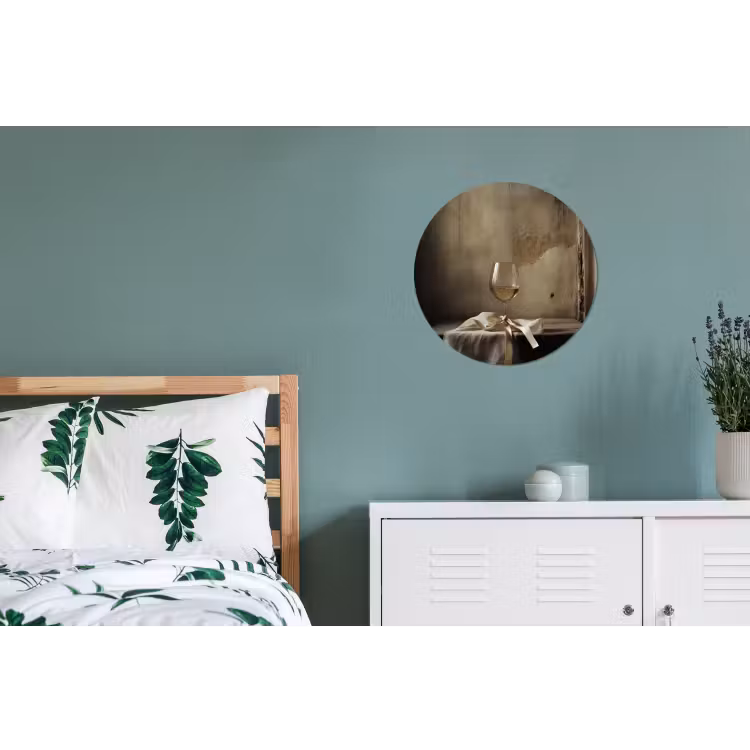 Wandcirkel - aluminium - Strik - Beige - Witte - Wijn — 4