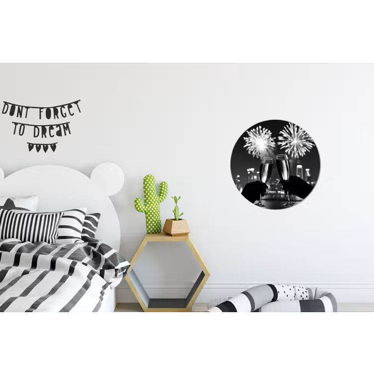 Wandcirkel - aluminium - Vuurwerk - Proosten - Skyline - Champagne — 5