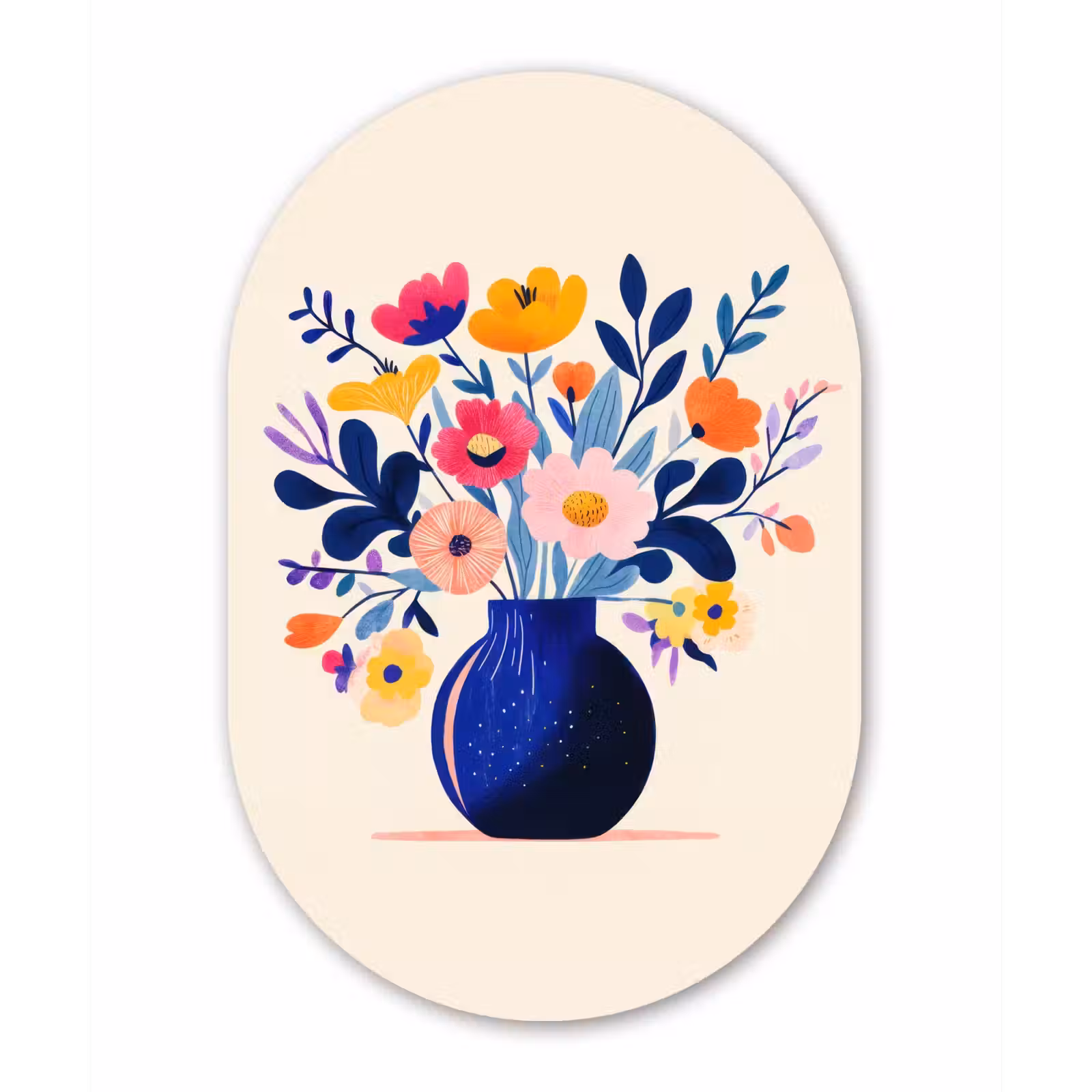 Muurovaal Glas – Vaas - Bloemen - Boeket — 1