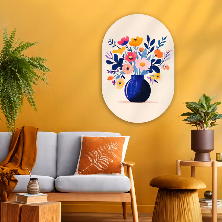 Muurovaal Glas – Vaas - Bloemen - Boeket — 3