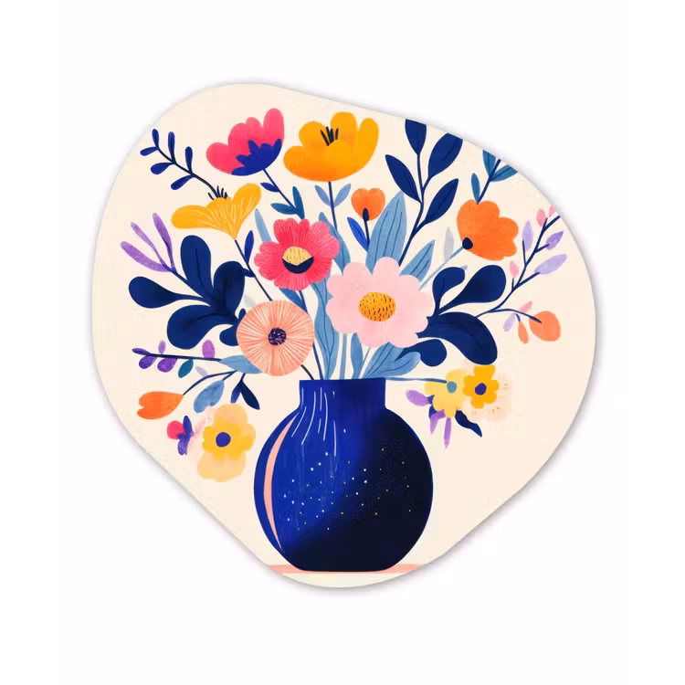 Organisch schilderij – Vaas - Bloemen - Boeket — 1