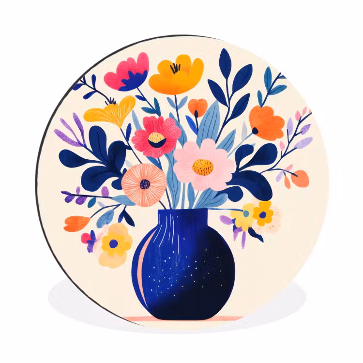 Wandcirkel - aluminium - Vaas - Bloemen - Boeket — 1
