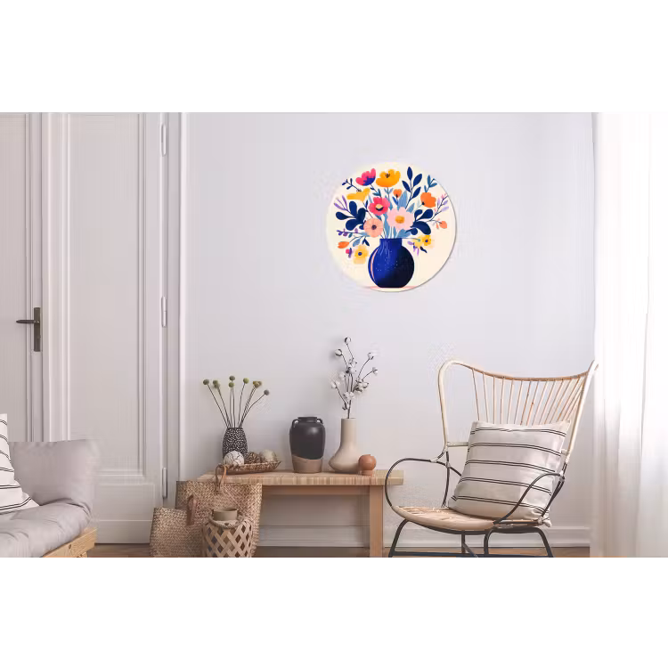Wandcirkel - aluminium - Vaas - Bloemen - Boeket — 2
