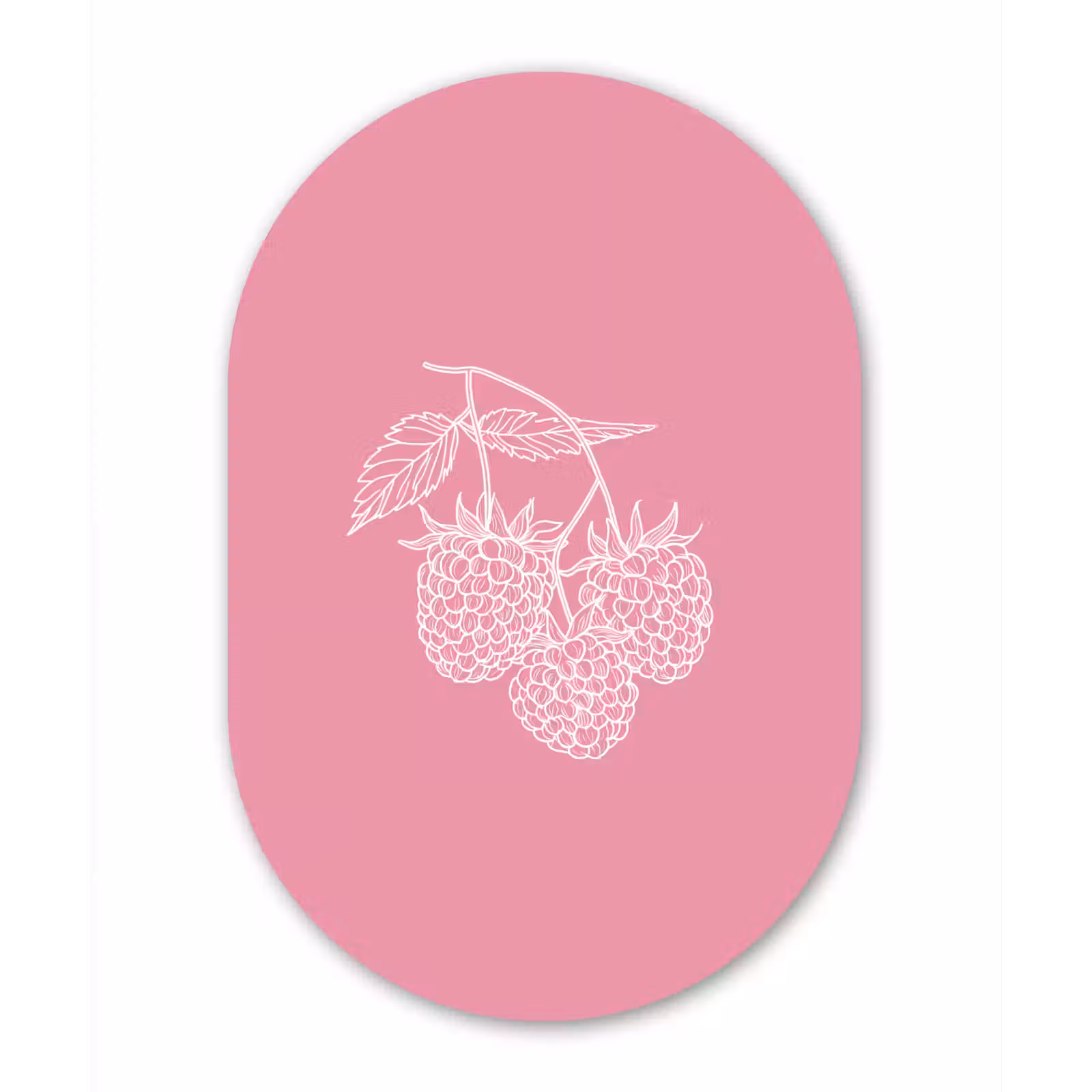 Muurovaal Glas – Frambozen - Steel - Getekend - Roze — 1
