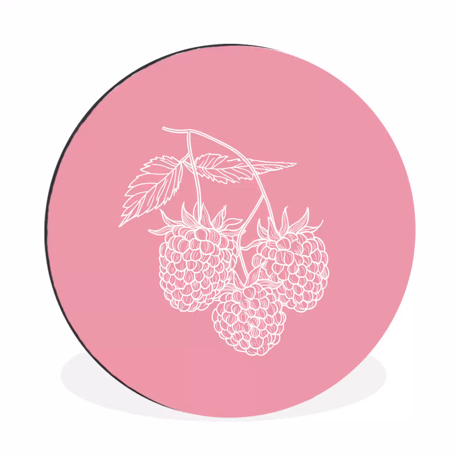 Wandcirkel - aluminium - Frambozen - Steel - Getekend - Roze — 1