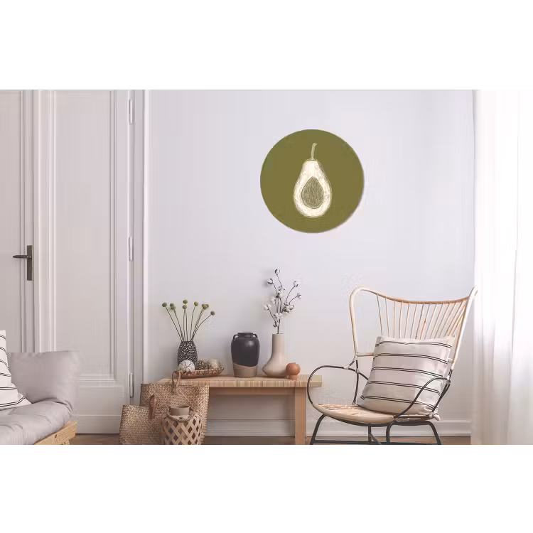 Wandcirkel - aluminium - Avocado - Minimalistisch - Illustratie - Groen — 2