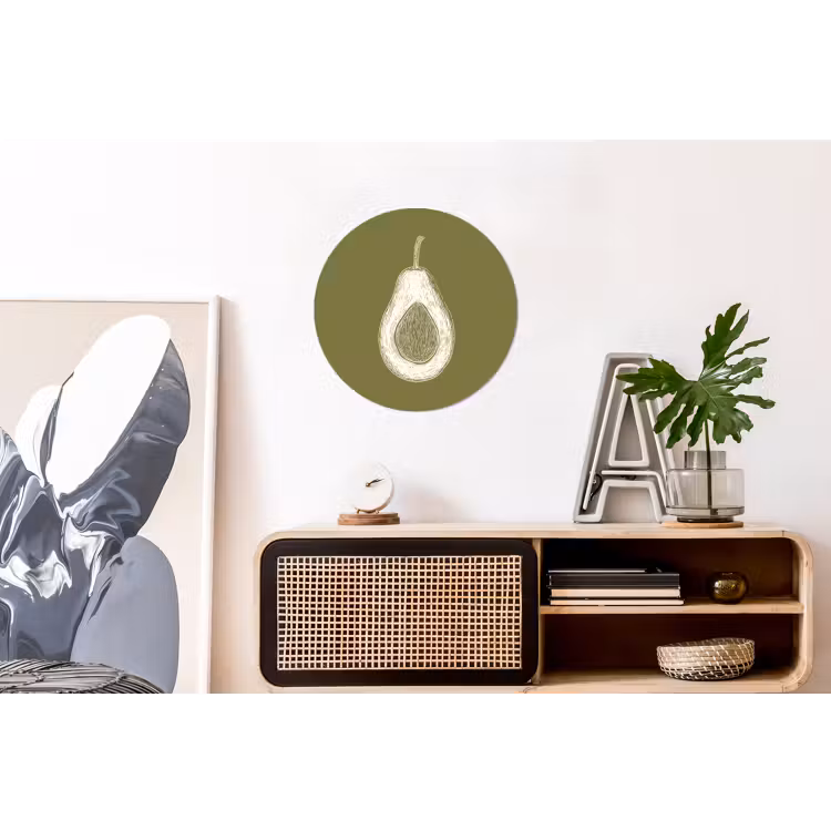 Wandcirkel - aluminium - Avocado - Minimalistisch - Illustratie - Groen — 3